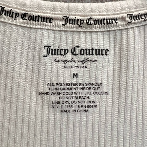 NWT Juicy Couture Sleepwear Racerback Tank Silver Bling Rib Knit Size Medium - Picture 4 of 8